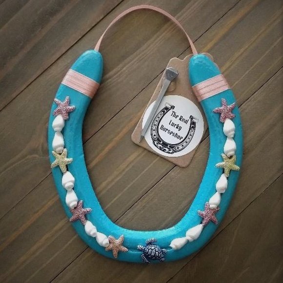 Handcrafted Real Lucky Horseshoe, Unique Housewarming Gift, Beach Decor - Picture 1 of 4